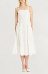 Luxely Embroidered Cotton A-line Sundress In Gray
