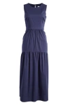 LUXELY LUXELY FAWN SLEEVELESS MIDI DRESS