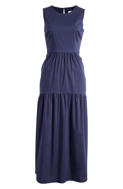 Luxely Fawn Sleeveless Midi Dress In Evening Blue