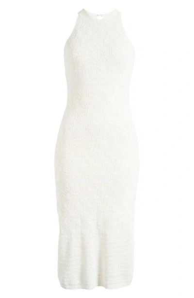 Luxely Fern Sleeveless Sweater Dress In Antique White