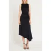 Luxely Finch Ruched Satin Midi Dress In Meteorite