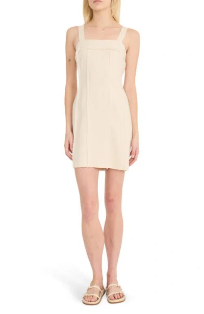 Luxely Fringe Minidress In White Smoke