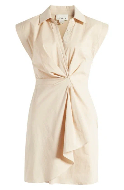 Luxely Haven Faux Wrap Dress In Irish Cream