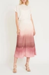 LUXELY HAZE DIP DYE MIDI DRESS