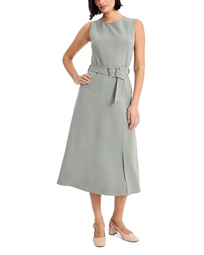 Luxely Jewel Neck Sleeveless Belted Midi Dress In Multi