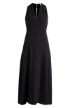 Luxely Lake Sleeveless Maxi Dress In Black