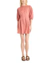 Luxely Linen Long Sleeve Mini Dress In Canyon Rose