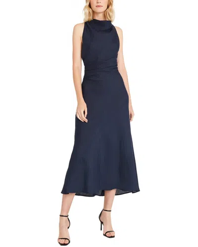 Luxely Linen Midi Dress In Blue