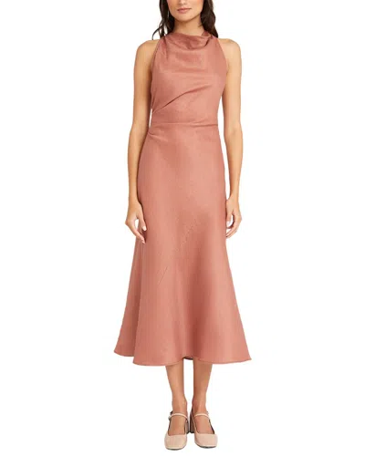 Luxely Midi A-line Dress In Brown