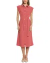 Luxely Marigold Belted Midi Shirtdress In Pink