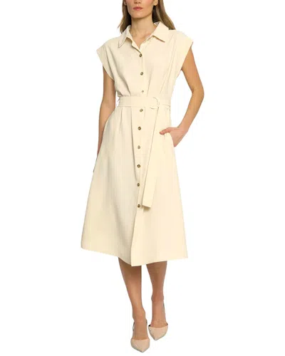 Luxely Midi Shirt Dress In White