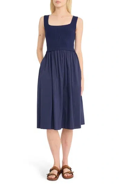 LUXELY LUXELY MIXED MEDIA A-LINE DRESS