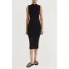 Luxely Mock Neck Midi Sweater Dress In Meteorite