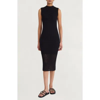Luxely Mock Neck Midi Sweater Dress In Meteorite