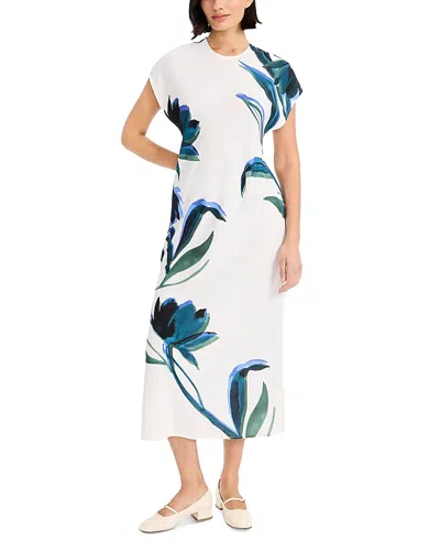 Luxely Moonlight Crepe Printed Dress In Multi