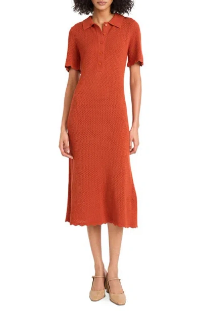 Luxely Open Stitch Midi Sweater Dress