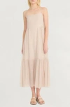 Luxely Rippled Woven Dress In Brown