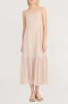 Luxely Rippled Woven Dress In Khaki