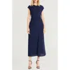 Luxely Beach Crepe Midi Dress In Evening Blue