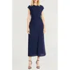 Luxely Beach Crepe Midi Dress In Evening Blue