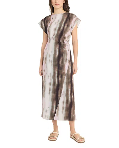 Luxely Satin Midi Dress In Cream,olive