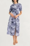 Luxely Short Sleeve Twisted Midi Dress