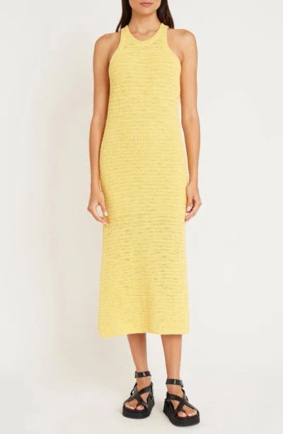 Luxely Sky Racerback Knit Midi Jumper Dress In Raffia