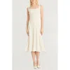 Luxely Sleeveless A-line Dress In Oatmeal