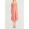 Luxely Sleeveless A-line Linen Dress In Canyon Rose