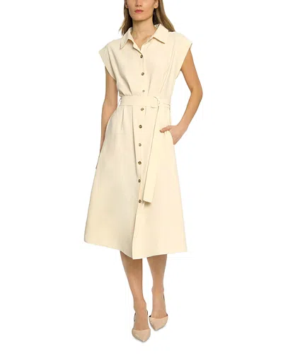 Luxely Sleeveless Midi Shirt Dress In Multi