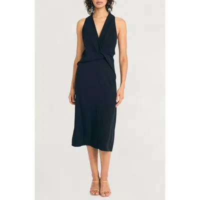 LUXELY LUXELY SLEEVELESS TWIST FRONT MIDI DRESS