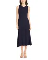 Luxely Fluid A-line Midi Dress In Navy