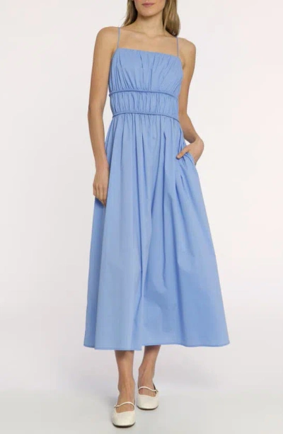 Luxely Tidal Cotton Blend Sundress In Bel Air Blue