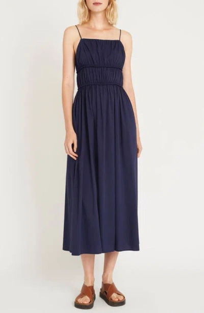 Luxely Tidal Cotton Blend Sundress In Evening Blue
