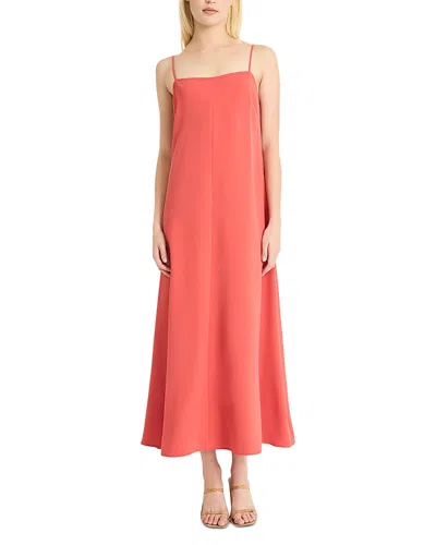 Luxely Trapeze Maxi Dress In Red
