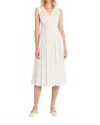 Luxely V-neck Midi Dress In Cloud Dancer In White