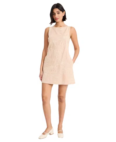 Luxely Women's Boat Neck Short Dress In Gray