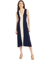 Luxely Sleeveless Midi Dress In Evening Blue,white Smoke