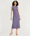 Luxely Side Tie Sleeveless Dress In Purple