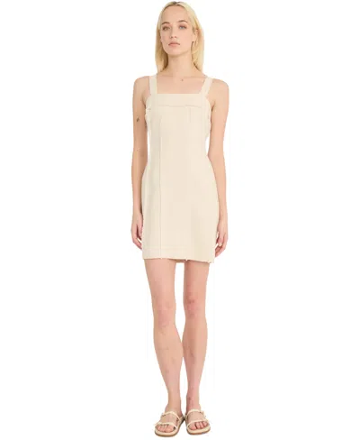 Luxely Women's Frayed-trim Mini Dress In White Smoke