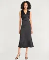 Luxely Ruched Satin Midi Dress