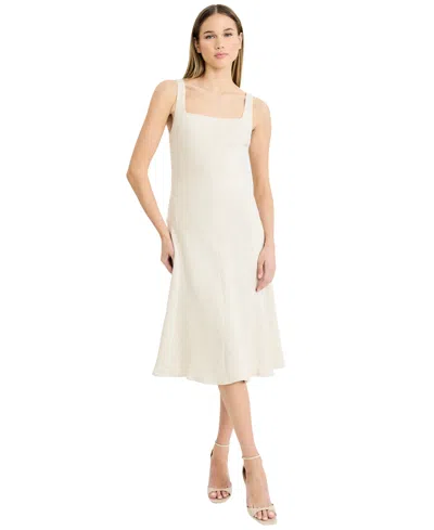 Luxely Women's Sleeveless Square Neck Midi Dress In Neutral