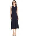 Luxely Fluid A-line Midi Dress In Navy