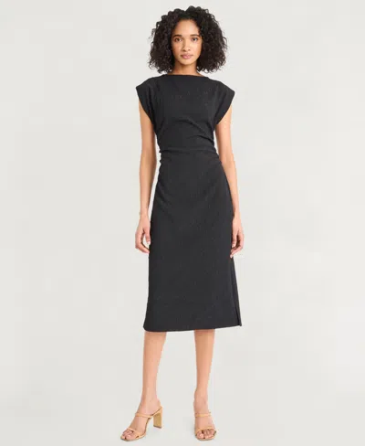 Luxely Women's Textured Ruched Midi Dress