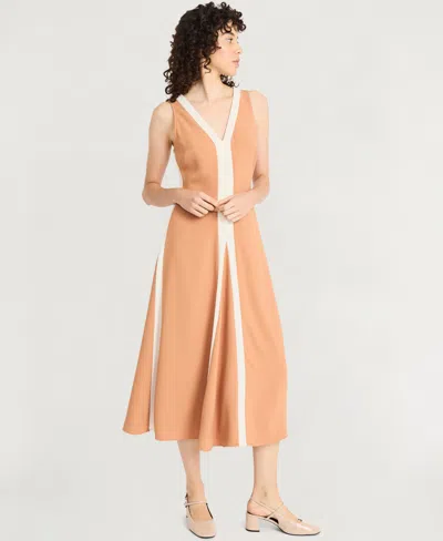 Luxely Women's V-neck Midi Dress