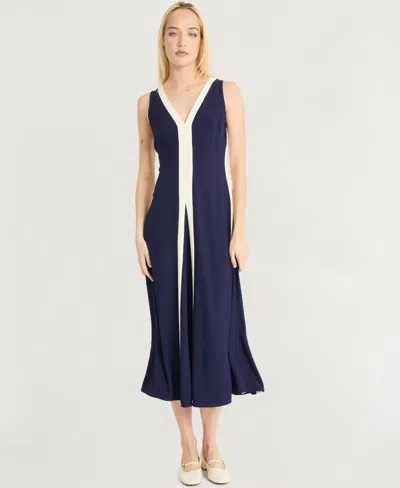 Luxely Women's V-neck Midi Dress