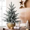 Luxenhome 1.5ft Flocked Artificial Tree Potted In Multi