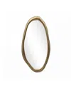 Luxenhome 29.5-inch Oval Gold Iron Metal Frame Accent Wall Mirror In Gold