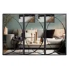 Luxenhome 3-piece Black Metal Rectangular Wall Mirror Set In Black