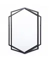 Luxenhome Black Metal Hexagon Frame Wall Accent Mirror In Black